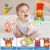 4PCS Baby Rattles Toys 0-12 Months Baby Toys Animal Socks Wrist Strap Sock Set Rattle Baby Foot Socks Sensory Toys for Babies 5