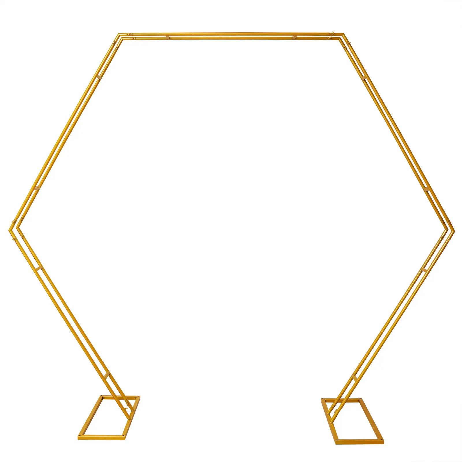 Metal Hexagon Wedding Arch Frame Backdrop Stand Flower Balloon Hoop Frame Rack Background Garden Arbor Party Decorations