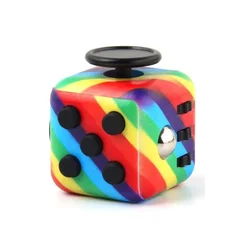 Stress Relief Fidget Cube and Hand Spinner Sensory Toy (Rainbow)