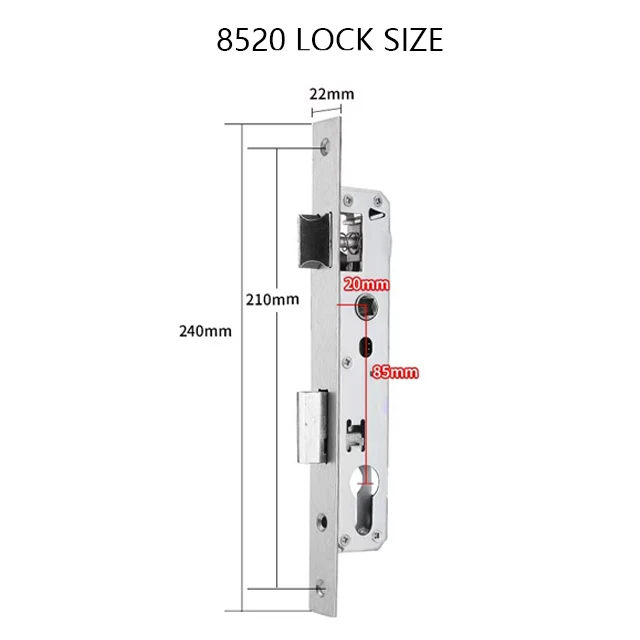 8525/8530/8535/8545 multi-point door lock broken bridge aluminum door lock body conjoined door lock plastic steel door lock