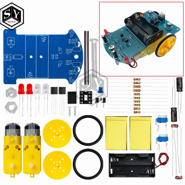 D2-1 DIY Kit Intelligent Tracking Line Smart Car Kit TT Motor Electronic  DIY Kit Smart Patrol Automobile Parts DIY Electronic - AliExpress