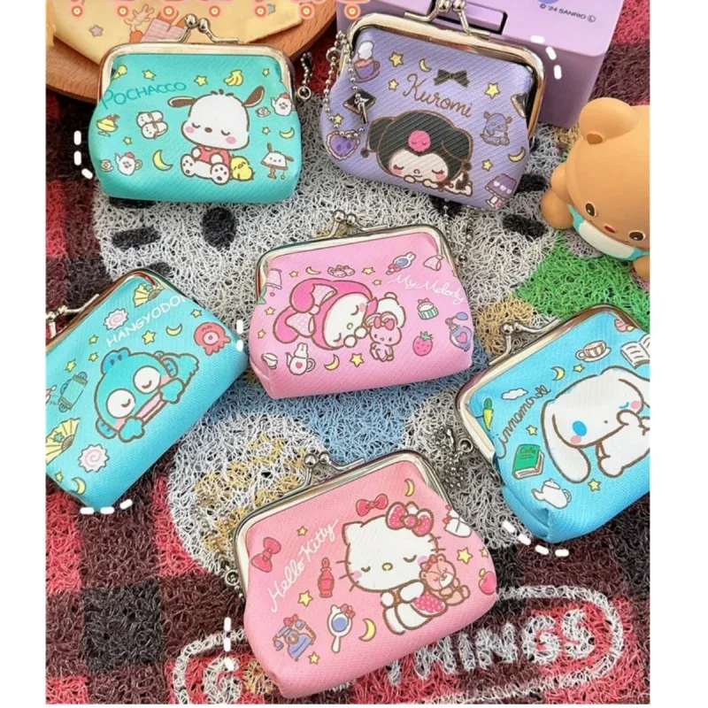 

Милый кошелек для монет hello kitty Sanrio my melody из искусственной кожи, кошелек для монет Kuromi Melody, сумка для хранения, Аниме подарок на день рождения для девушек