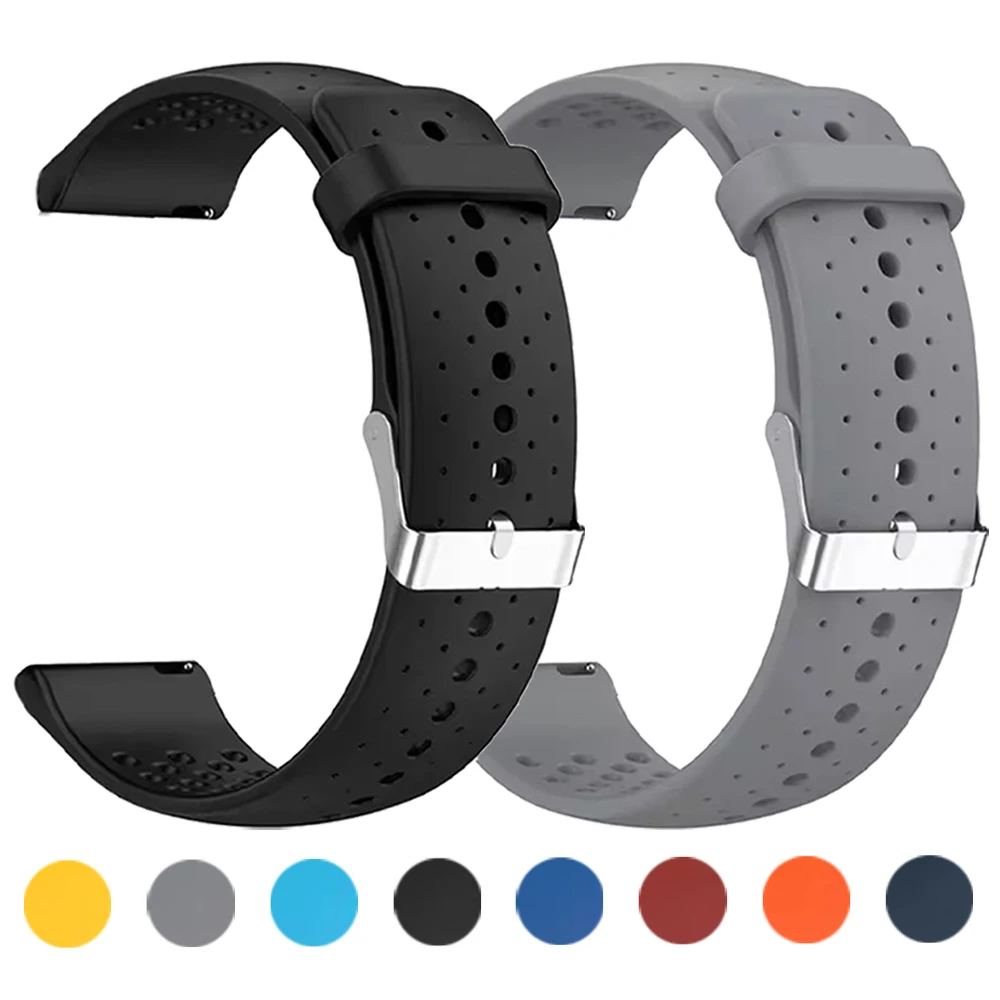 Breathable 22mm Silicone Sport Wristband Bracelet