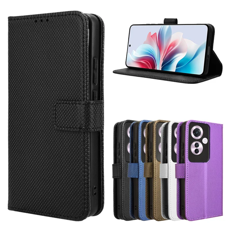 Coque Cuir Texturé Pour OPPO Reno11 F 5G / F25 Pro 5G – Fermoir Magnétique, Neuve