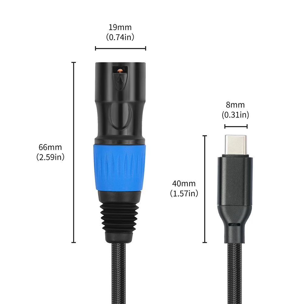 Premium USB-C to XLR Male Audio Cable for Amplifiers, Speakers, and Mixers