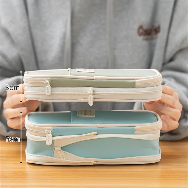 

Foldable retractable pencil case school student stationery storage bag color pencil bag Polyester cloth pen case kid party gifts