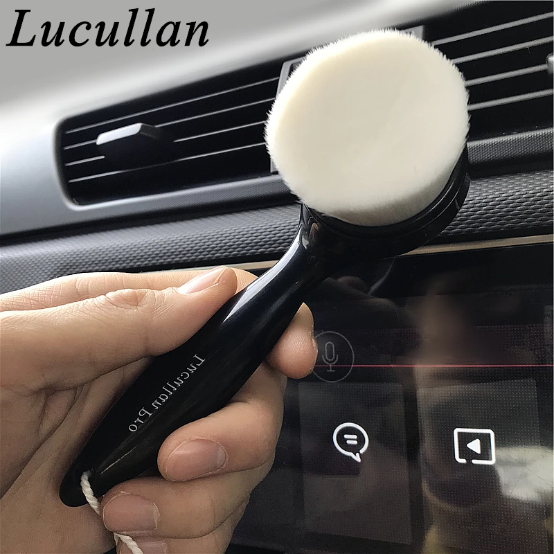 Lucullan Ergonomic Super Soft Hair Nano brush Interior Leather Panel LCD Cleaning Dusting Brush car cleaning tool
