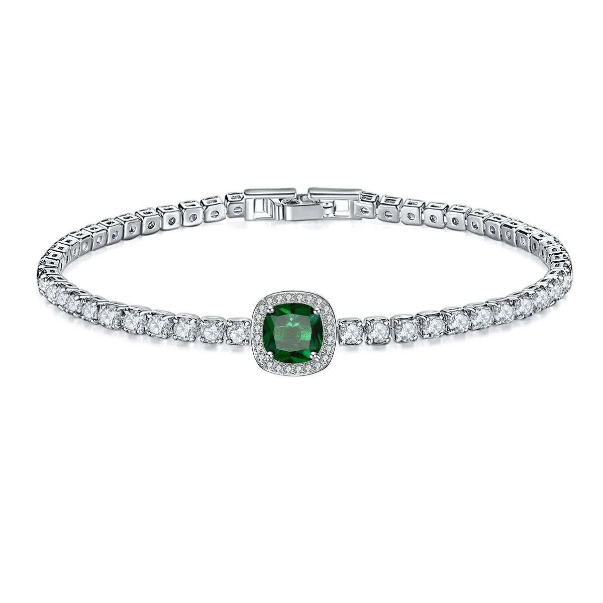 

Shiny Green Crystal Bracelet For Women Geometry Zircon Multicolor Pearl Charm Wrist Bracelets Bangles Exquisite Jewelry Gift