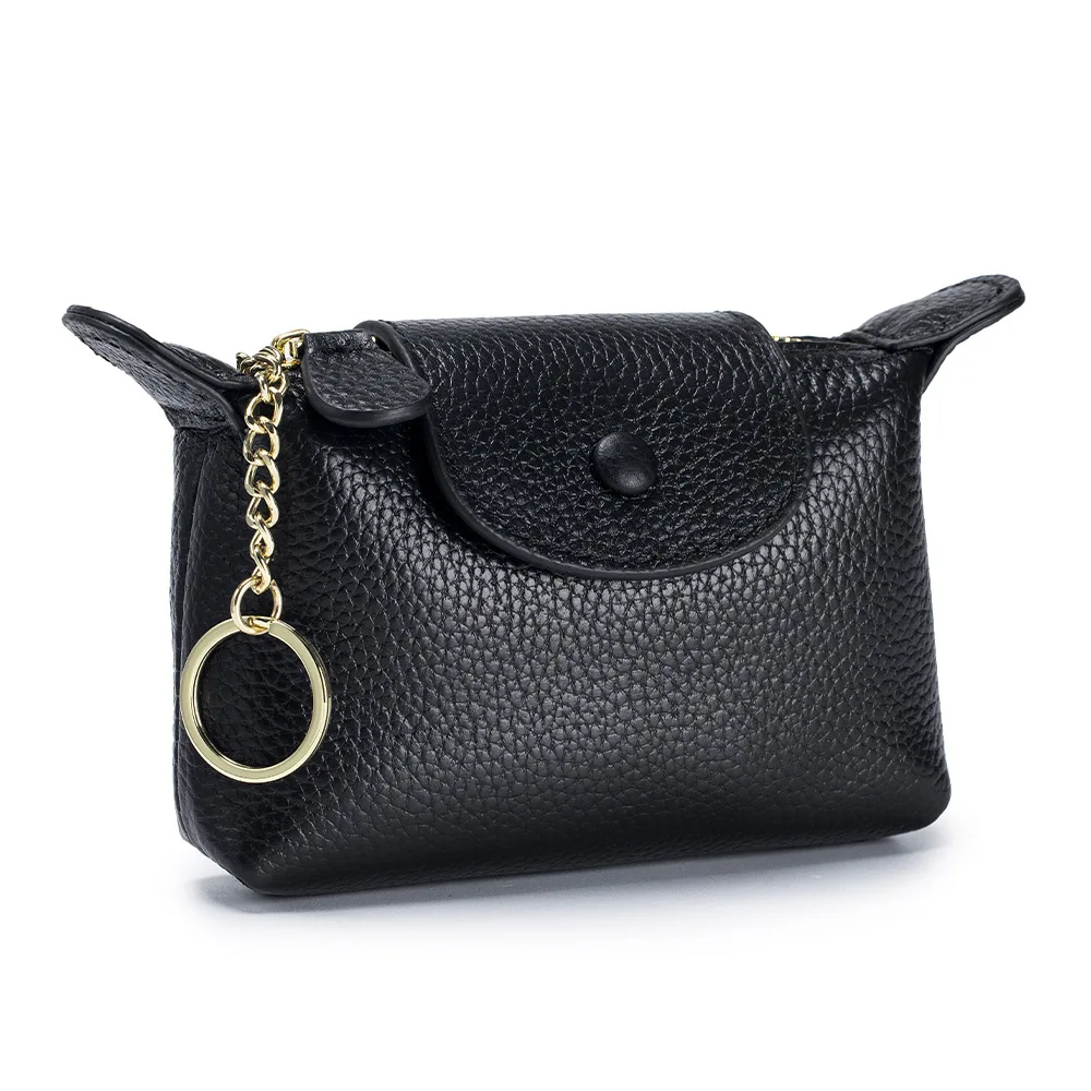 Small Wallets for Women Coin Purse Genuine Leather Clutch Bags 2023 New Ladies Money Credit Card Keychain Holder Short Wallet