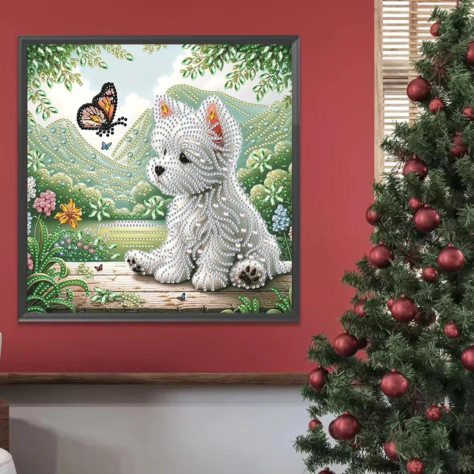 GATYZTORY DIY Diamond Embroidery Cross Stitch Cute Dog Special Shape Round Diamond Painting Mosaic Animal Handicraft Home Decor