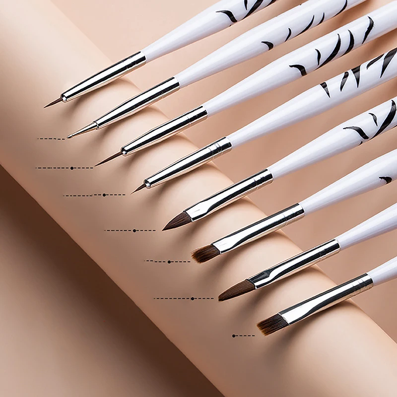 Description Picture 5 of item8Pcs/lot French Stripe Nail Art Liner Brush Set 3D Tips Line Stripes DIY Drawing Pen UV Gel Brushes Painting Pen Manicure Tools
