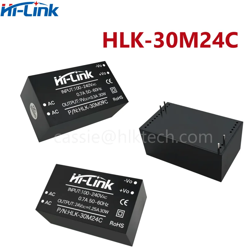 EMC ACDC 절연 스위치 조정 전원 공급 장치 모듈, 220V 9V, 12V, 15V, 24V, 30W, HLK-30M09C, 30M12C, 30M15C, 30M24C