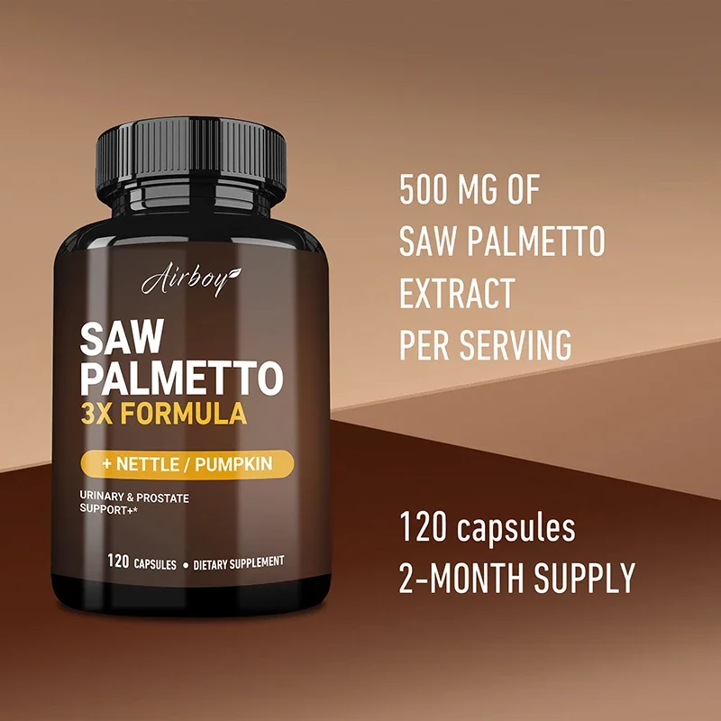 Saw Palmetto Supplement Men's Prostate Health Hair Growth Urinary Tract Health Relieve Frequent Urination