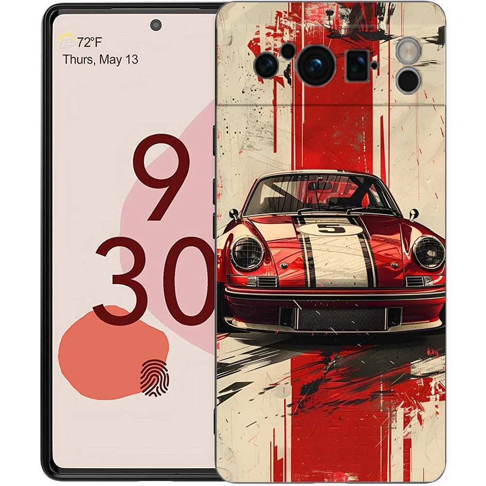 JDM Tokyo Drift Sports Car Black Soft Shell Phone Case