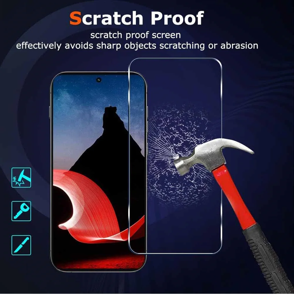 3-Piece Tempered Glass Screen Protector Set for 6.6-Inch Phones - Clear Protective Glass