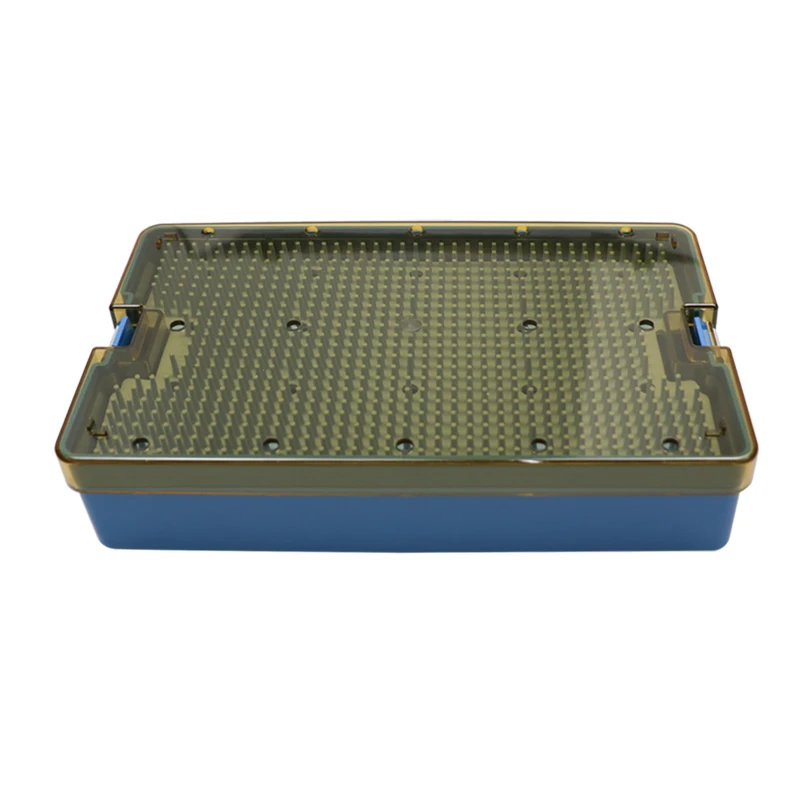 

Double layer Microsurgical Instrument Box Disinfection Sterilization Box with Silicone Pad