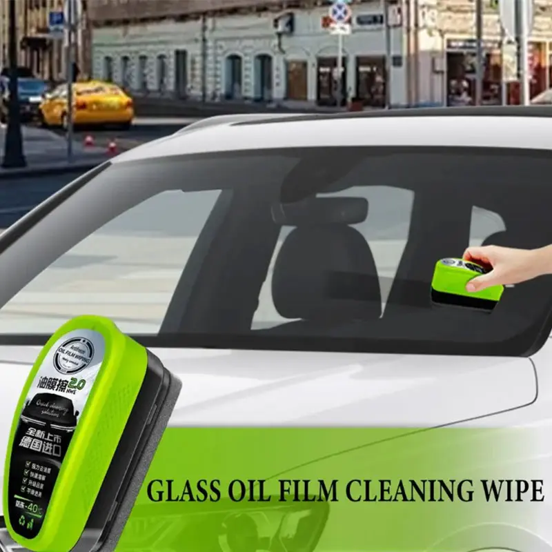 Car Glass Oil Film Remover Automotive Glass Sponge Cleaning Brush 150ml Front Inner Windshield Glass Hydrophobic Car Cleaning 3