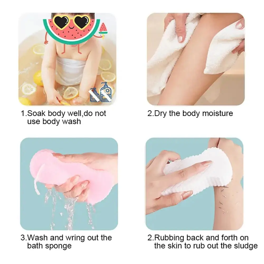 thumbnail image 3 of NUEVO 1PC Esponja de algodón suave para fregar, esponja de baño indolora, frota el barro para el baño, ducha, lavado, cepillos de masaje saludables, suministros de baño, 3 of 6