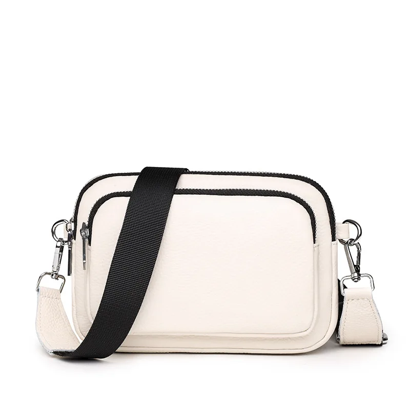 RanHuang New 2023 Women\'s Genuine Leather Mini Shoulder Bags Girls Casual Messenger Bags Travel Crossbody Bags White B263
