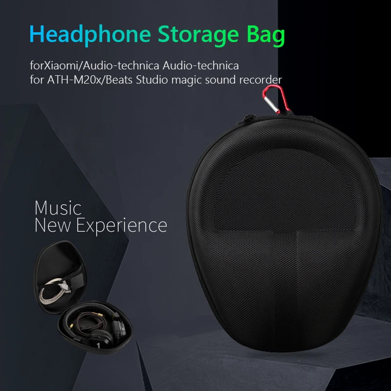 Hard EVA Headphone Carrying Case for Sony WH-1000XM4/Audio-technica ATH-M50X /Beats Studio Headphone Pouch with Hook