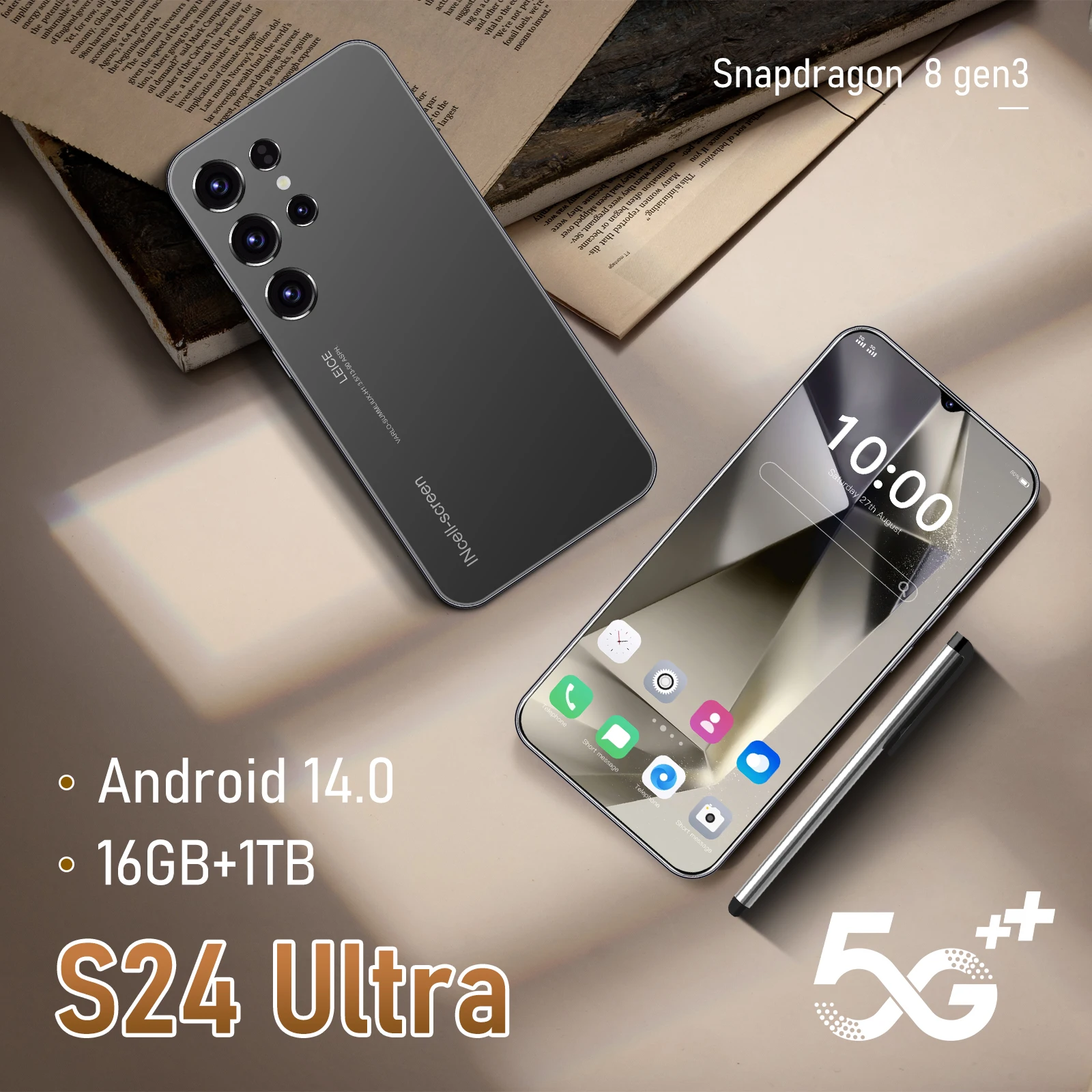 Teléfono Móvil S24 Ultra Original, Smartphone 5G HD 7,0, 16GB + 1TB, Dual SIM, Android 14, desbloqueado con cara 1