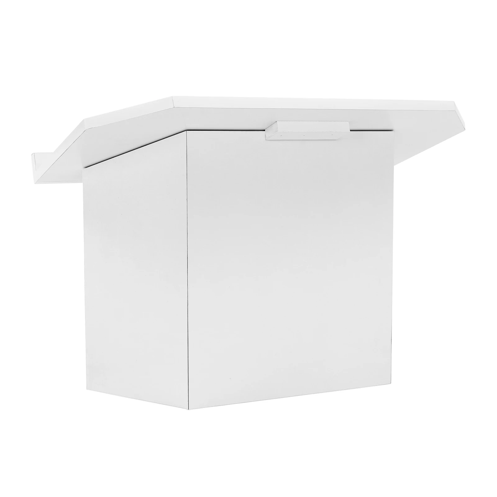 Foldable Tabletop Podium, Portable Desktop Lectern, Teacher Speaker Desk Lectern For Churches, Classrooms, Homes, Schools White 6