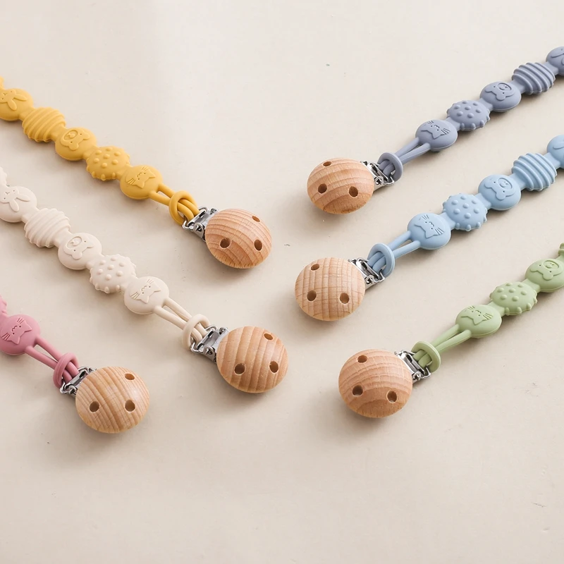 Baby Anti-drop Chain Pacifier Clips Silicone Beads Infant Nipple Appease Soother Chain Clips Dummy Holder Nipple Clip Baby Gift 6