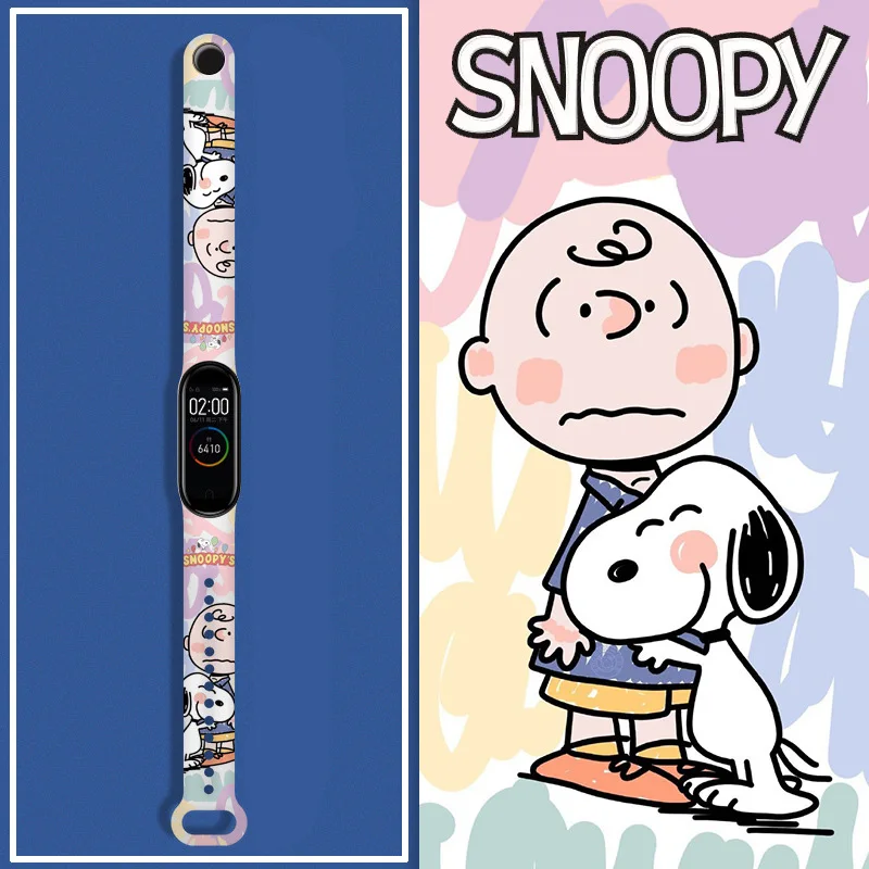 Snoopy Cartoon watch Strap For Mi band 3 4 5 6 7 Correa miband5 miband6