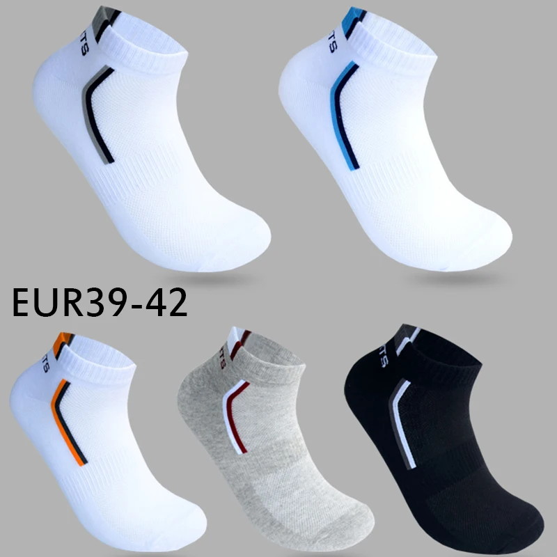 

10 Pieces=5 Pairs/lot Men Socks Mesh Breathable Short Casual Socks Summer Cotton Sports Socks Absorb Sweat Ankle Socks Set Meias