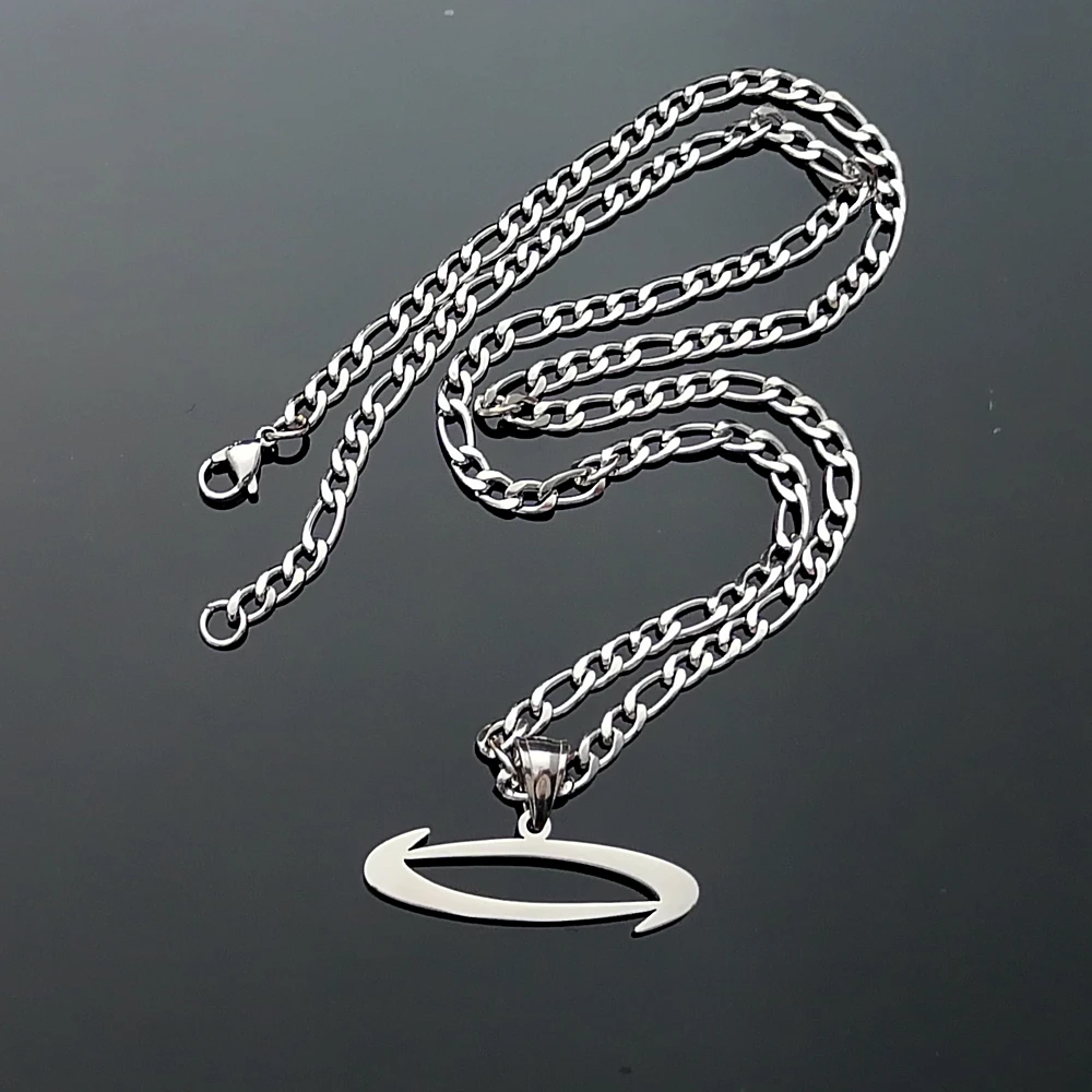 Opium 'O' Necklace High Polished Stainless Steel Pendant Nk Chain 4mm 24'' For Mens Jewelry 3