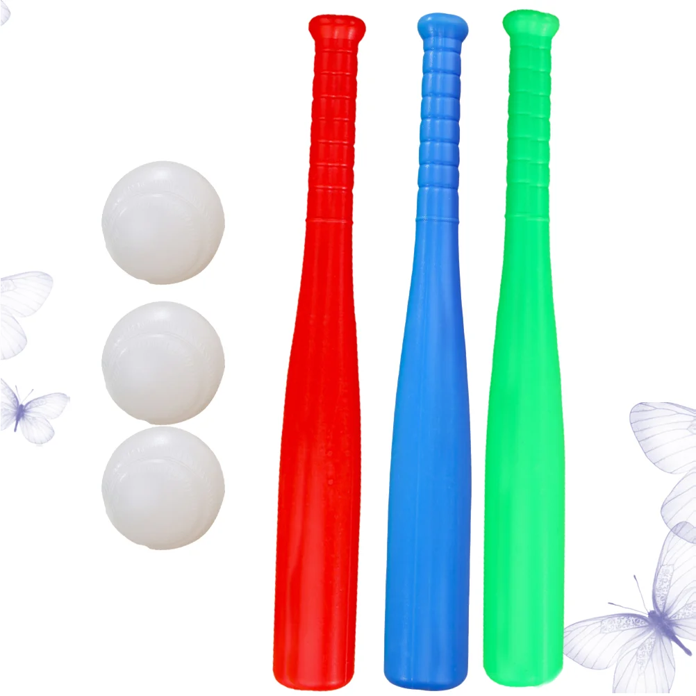 6pcs Kids Baseball Set Kids Outdoor Baseball Toys Practice Batting Skill Ball for Children Toddlers (3pcs Baseball Bat + 3pcs