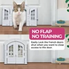 French Cat Door French Pet Free Entry and Exit Double Door ABS Cat Door Dog Door Hole with Door Curtain Cat Door 3