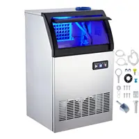 Commercial Ice Maker, 120 lb/24 Hour Stainless Steel Under Counter Ice Machine, LED Digital Display Ice Maker Machine 1