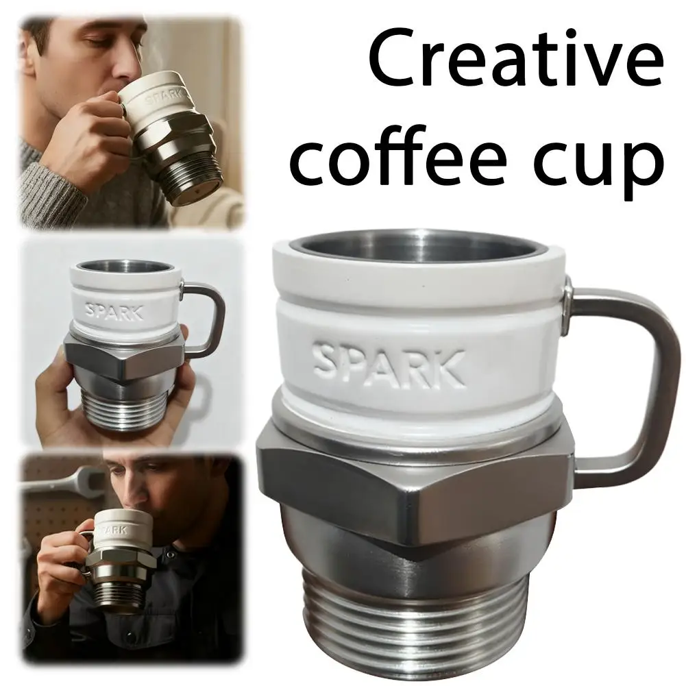Spark Plug Coffee Mug – Industrial Engine Design Automotive Coffee Cup for Mechanics & Gearheads 2