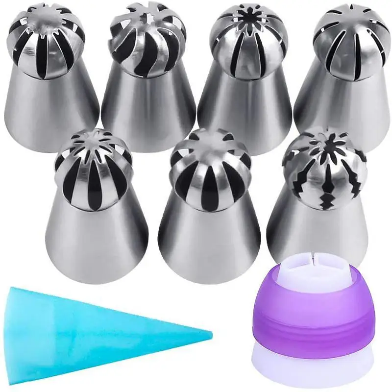 

9PCs/set Large Size Torch Mounting Nozzles Cake Decoration Accessories Spherical Mounting Nozzles Cake Decoration Mounting Kit