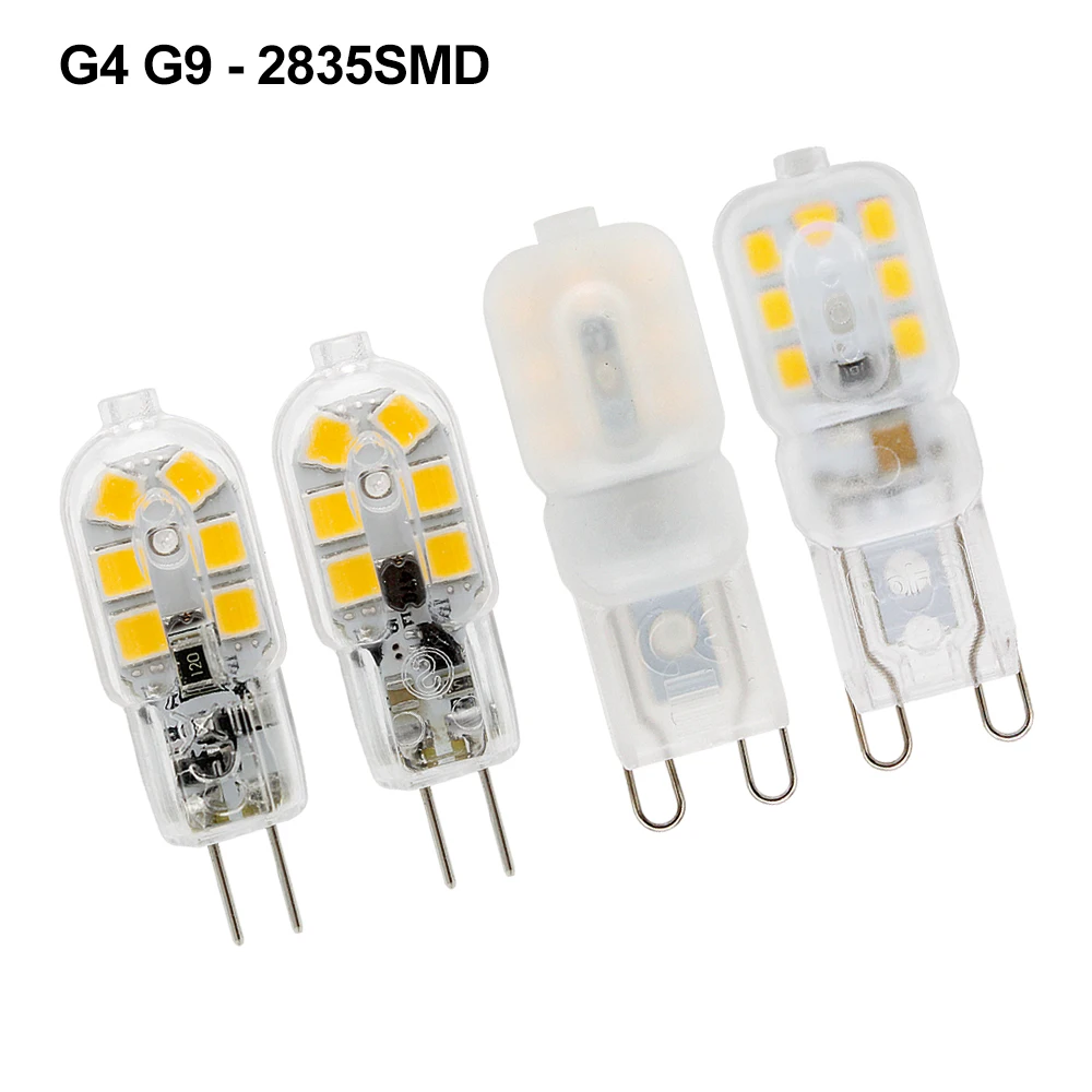 

10PCS/Lot G4 G9 Light Bulb 3W 5W AC 220V DC 12V LED Corn Bulb SMD2835 Spotlight Chandelier Lighting Replace 20W 30W Halogen Lamp
