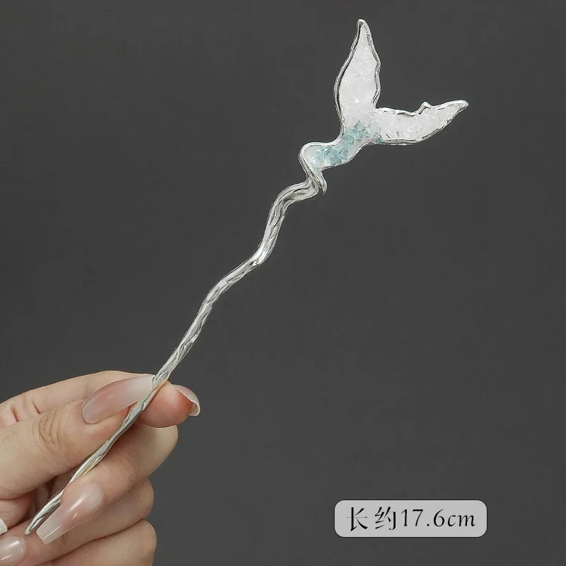 Neue Glitter Gebrochene Kristall Haarnadel Für Frauen Neo-chinesischen Stil Schmetterling Pfau Feder Bowknot Haar Stick Mädchen Haar Zubehör – Detail 11