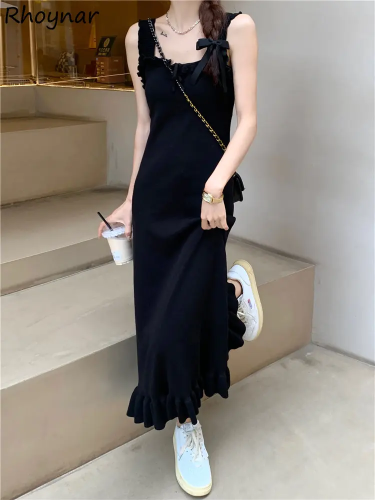 

Black Dress Women Sleeveless Gothic Chic Popular Holiday Young Aesthetic Summer Backless Leisure Vestidos All-match Partywear