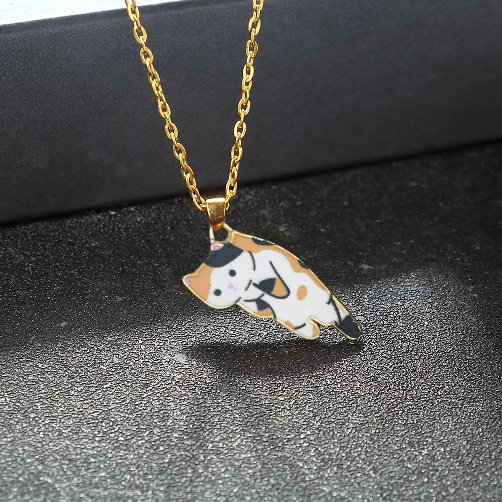 Dangling Cartoon Cat Necklace