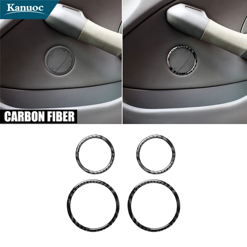 

4Pcs For BMW 3 Series E46 1998 1999 2000 2001 2002 2003 2004 2005 Carbon Fiber Speaker Ring Stickers Car Interior Accessories