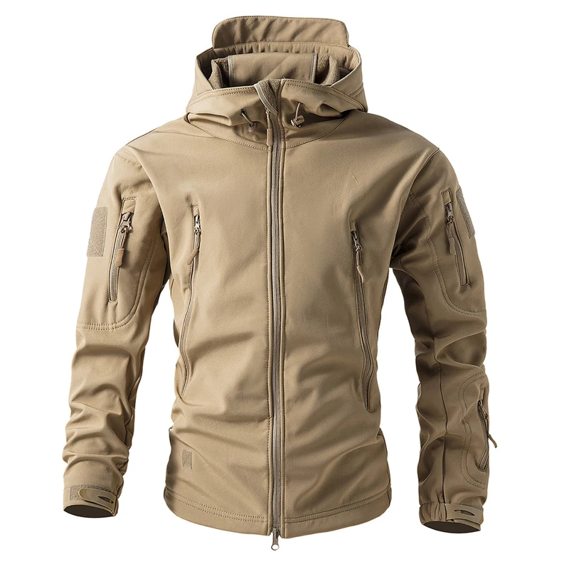 Autumn Winter Mens Mountain Ski Warm Padded Jackets Men Climbing Fleece Windbreaker Hooded Coats Men Waterproof Tactical Jacket 2