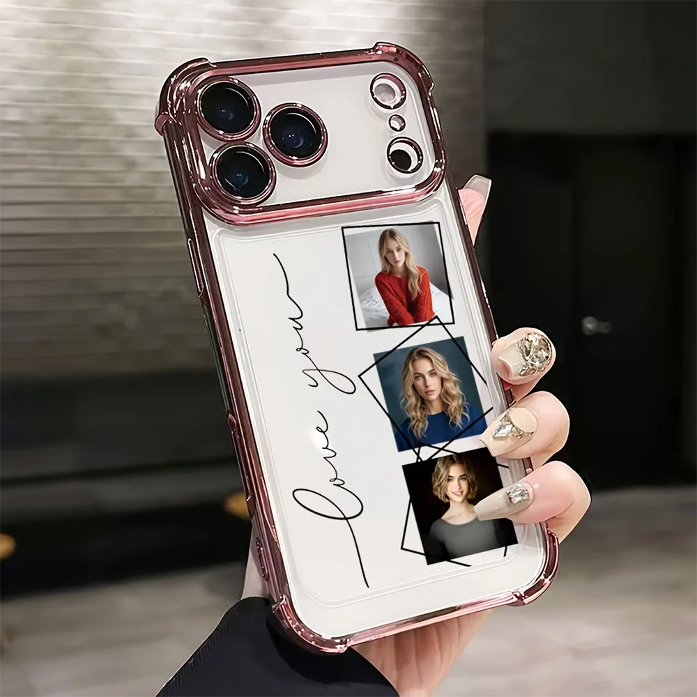 DIY Customized Electroplated Shockproof Clear Back Phone Case