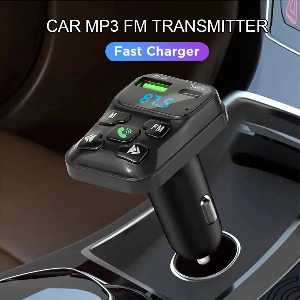 

Автомобильный MP3-плеер с Bluetooth и FM-передатчиком, автомобильное зарядное устройство с двумя USB-портами, звонки по громкой связи, быстрая зарядка А, автомобильный аксессуар