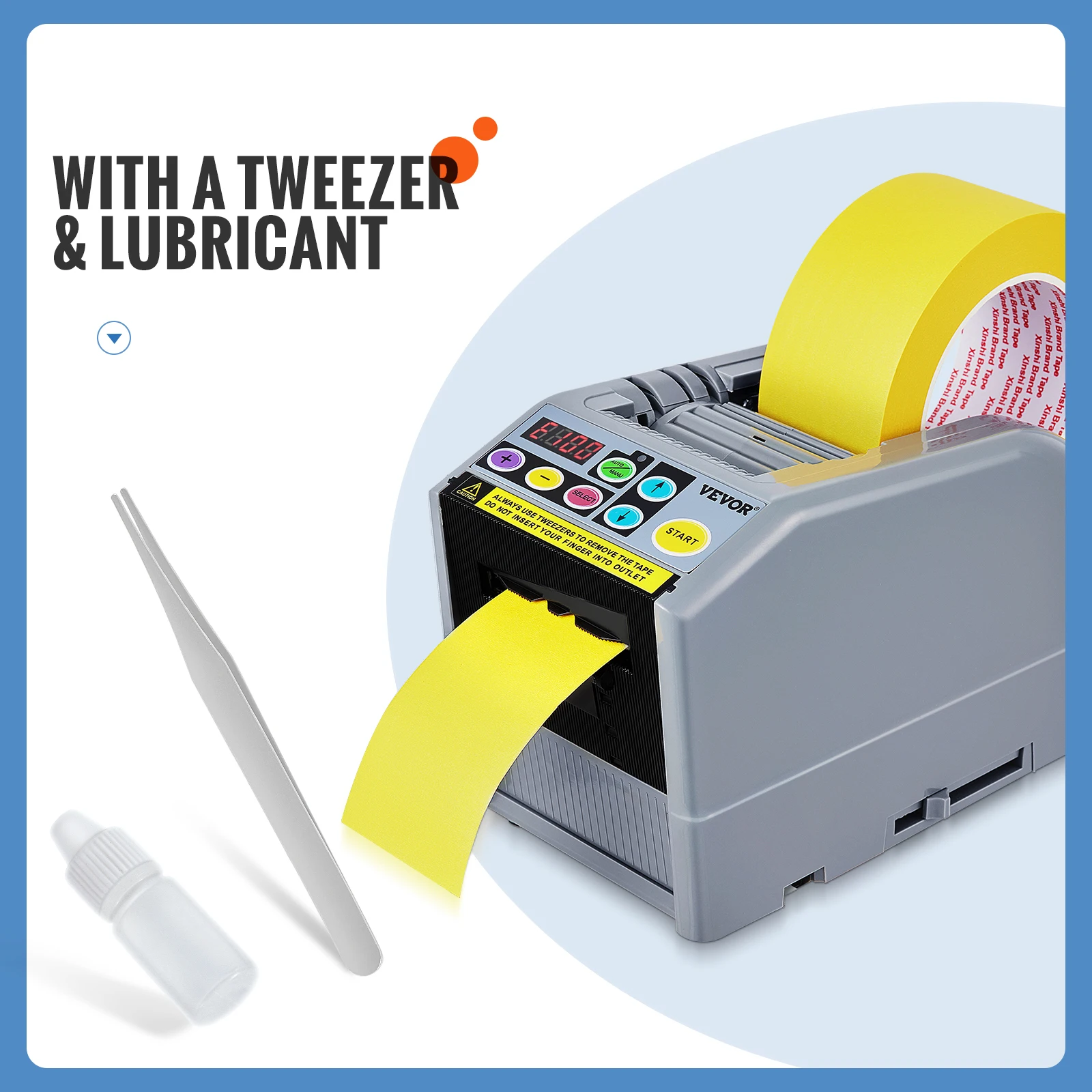 SucceBuy ZCUT-9Automatic Tape Cutting Machine Paper Slitting Dispenser 6-60 mm Adhesive Electric Tape Cutter for Product Package