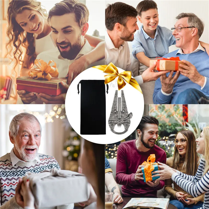 Tragbare Raumschiff Form Bier Flaschenöffner Metall Korkenzieher für Küche Party Club Hochzeit Geschenk Set Bar Zubehör Gadget – Detail 6