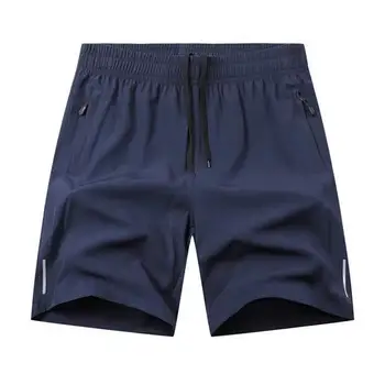 Men Beach Shorts Elastic Drawstring Waist Quick-Drying Casual Short Pants With Reinforced Pockets Street Wear Sports Clothes