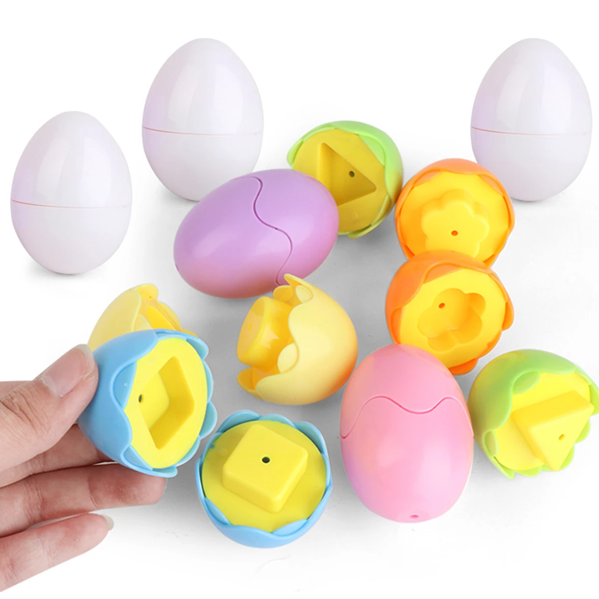 Egg Toys Mini Eggs Color Shape Pair Smart Recognition Sorter Puzzle Game Education Learning For Toddlers Boys Girls Gifts