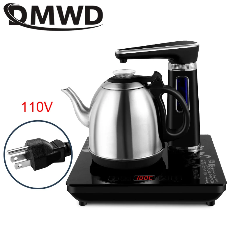 110V/220V Electric Kettle Automatic Water Dispenser Samovar Pumping Stove Home Water Heating Stainless Steel Teapot Set 1350W