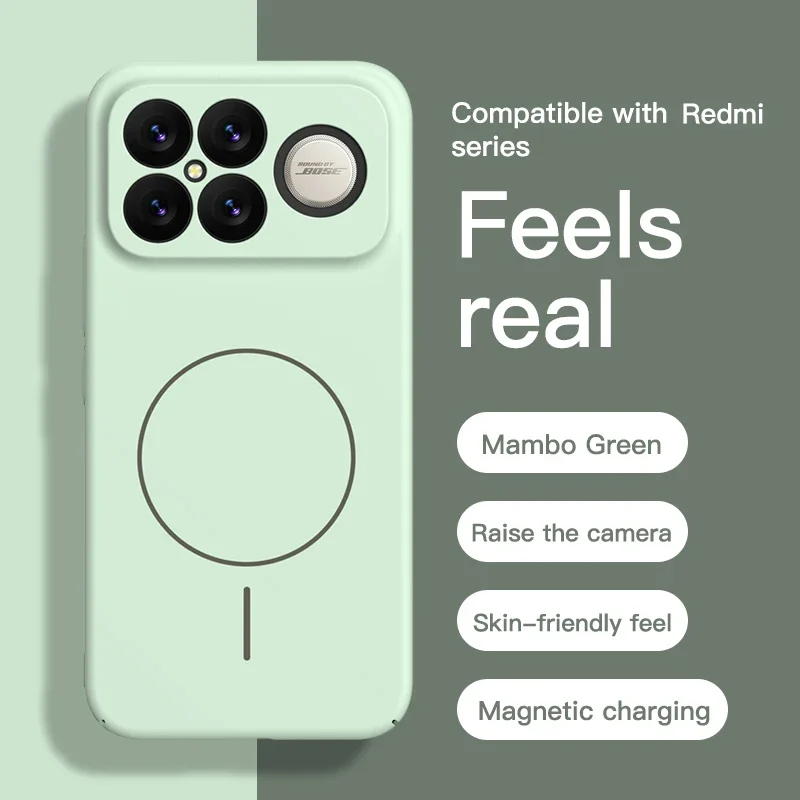 Silicone Skin Feel MagSafe-Compatible Magnetic Wireless Charging Drop Protection Case