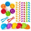 Counting Animal Models Paired With Classification Bowl Sets To Learn Mathematics, Colors, Soft Rubber Classification Toys 3